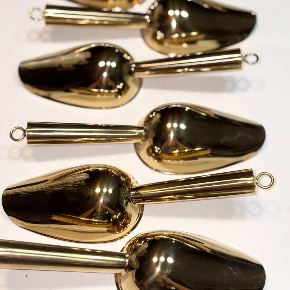 Lot 6 Gold Stainless Steel Ice Scoopers new - Picture 3 of 10